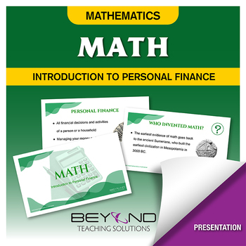 Preview of Introduction to Personal Finance Digital Lesson - Math