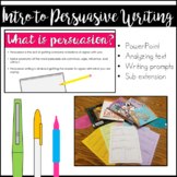 Introduction to Persuasive Writing