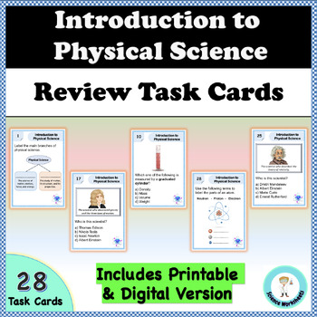 Preview of Introduction to Physical Science - Task Cards (Printable & Digital)
