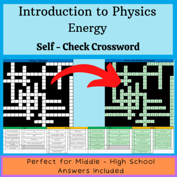 Preview of Introduction to Physics - Energy - Self-Marking Crossword