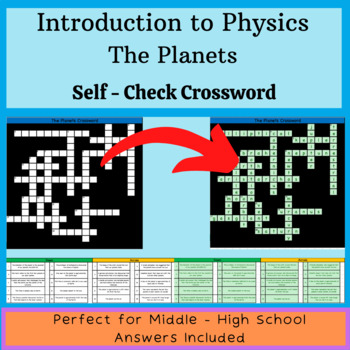Preview of Introduction to Physics - The Planets - Self-Correcting Crossword