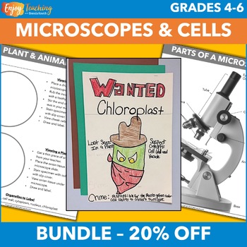 Preview of Introduction to Microscopes and Cells Activities Bundle for Fourth, Fifth, Grade
