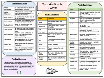 Preview of Introduction to Poetry Knowledge Organizer