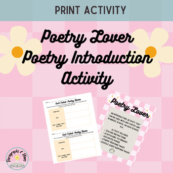 Preview of Introduction to Poetry- Print Engagement Activity for Middle School ELA