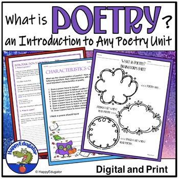 Preview of Introduction to Poetry Lesson with Easel Activity