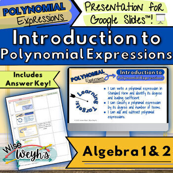 Preview of Introduction to Polynomial Expressions Presentation for Google Slides™️