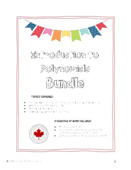 Preview of Introduction to Polynomials BUNDLE
