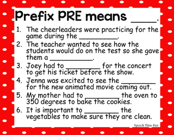 Introduction to Prefixes by Speech Time | TPT