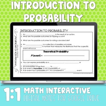 Preview of Introduction to Probability Digital Notes