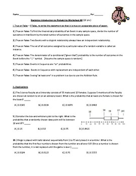 Preview of Introduction to Probability Worksheet #4