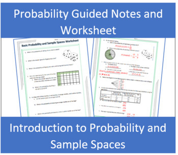 Preview of Introduction to Probability and Sample Spaces Guided Notes and Worksheet