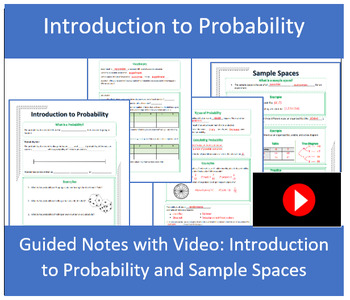 Preview of Introduction to Probability and Sample Spaces Guided Notes with Video