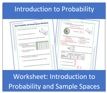 Preview of Introduction to Probability and Sample Spaces Worksheet