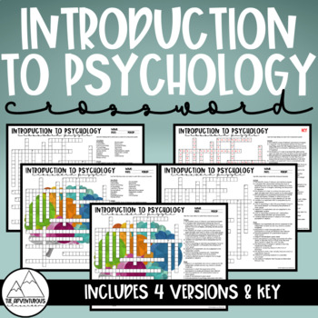 Preview of Introduction to Psychology Crossword Puzzle