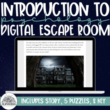 Preview of Introduction to Psychology Digital Escape Room - Escape from the Insane Asylum