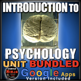 Introduction to Psychology Unit PPTs, Worksheets, Plans, Test+ Distance Learning