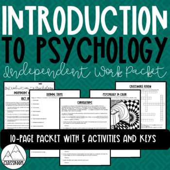 Preview of Introduction to Psychology Independent Work Packet