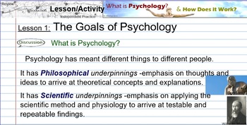 Preview of Introduction to Psychology -Lesson 1: Goals of Psychology