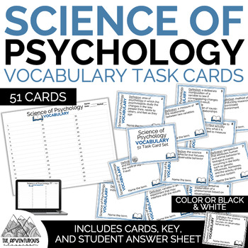 Preview of Introduction to Science of Psychology Vocabulary Task Cards