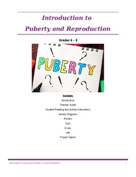 Preview of Complete Unit - Introduction to Puberty and Reproduction