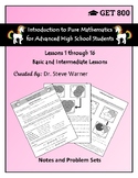 Introduction to Pure Mathematics - Lessons 1 through 16 - Bundle
