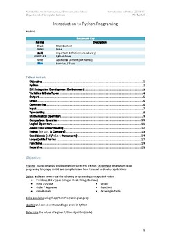 Preview of Introduction to Python Programming (Version 1 - PDF)