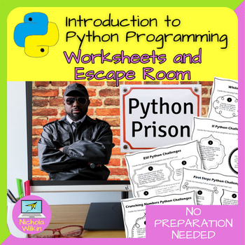 Preview of Introduction to Python Programming Worksheets and Escape Room