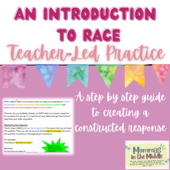 Preview of Introduction to RACE (Student or Teacher Led) 6TH GRADE VERSION