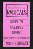 Introduction to Radicals- Algebra 1 Foldable