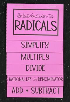 Preview of Introduction to Radicals - Editable Foldable for Algebra 1