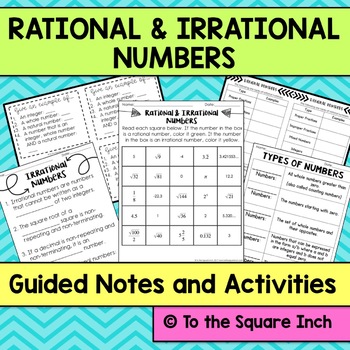 Preview of Introduction to Rational and Irrational Numbers Interactive Notebook