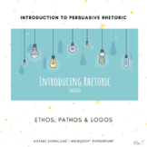 Introduction to Rhetoric Ethos, Pathos & Logos PowerPoint 