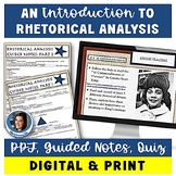 Introduction to Rhetorical Analysis Lesson Print & Digital Devices & Appeals ELA