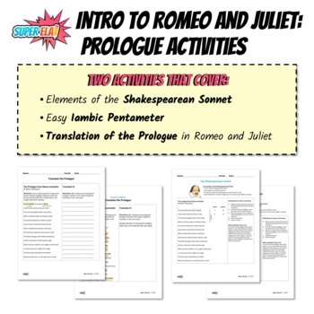 Preview of Introduction to Romeo and Juliet: Prologue Activities