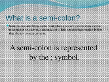 Preview of Introduction to Semi-Colons and Colons