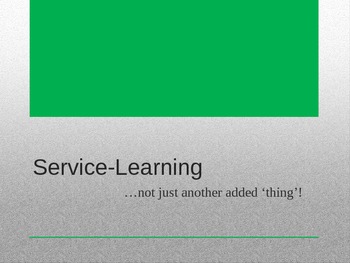 Preview of Introduction to Service-Learning PowerPoint
