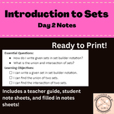 Introduction to Sets Day 2 Notes Set Builder Notation Unio