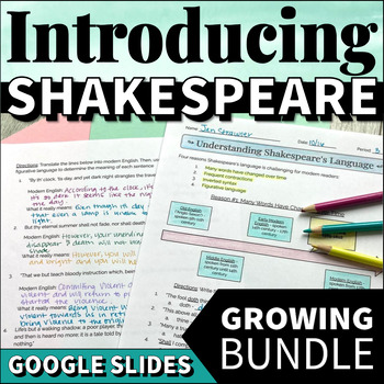 Preview of Introduction to Shakespeare Middle School and High School Shakespeare's Language