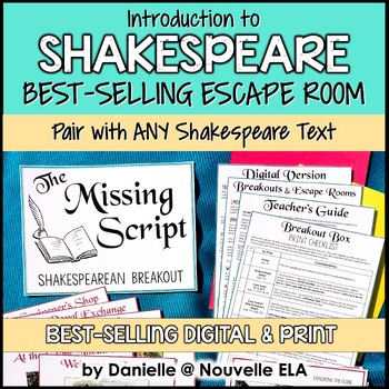 Preview of Introduction to Shakespeare Escape Room (paper + digital) - Pairs with ANY Text