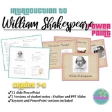 Introduction to Shakespeare PowerPoint and Student Notes