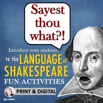 Preview of Introduction to Shakespeare’s Language:  Fun Activities to Help w/ Comprehension