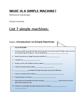 Preview of Introduction to Simple Machines