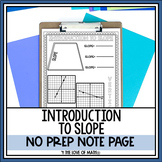 Introduction to Slope No Prep Note Pages