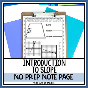 Preview of Introduction to Slope No Prep Note Pages
