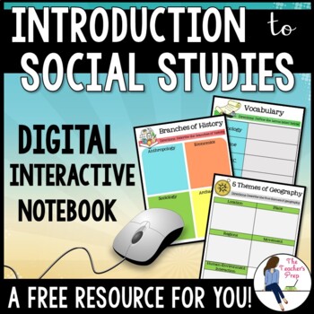 Preview of Introduction to Social Studies Digital Interactive Notebook for Google Drive