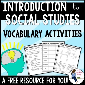 Preview of Introduction to Social Studies Vocabulary Activities FREE