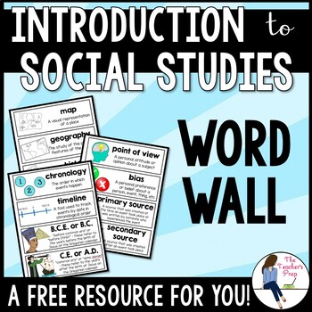 Preview of Introduction to Social Studies Word Wall FREE