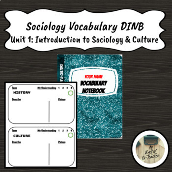 Preview of Introduction to Sociology and Culture Unit 1 Vocabulary Notebook DINB