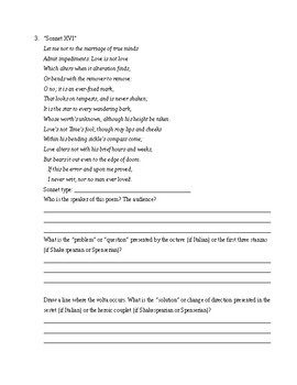 Introduction to Sonnets by Miss Angelo's English and Math Resources