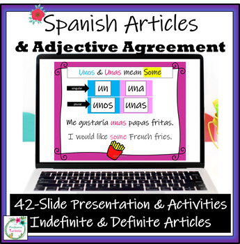 Preview of Introduction to Spanish Adjective Agreement & Indefinite Articles Presentation